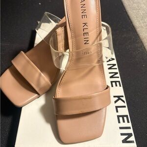 Anne Klein Women's Beige and Transparent Heels